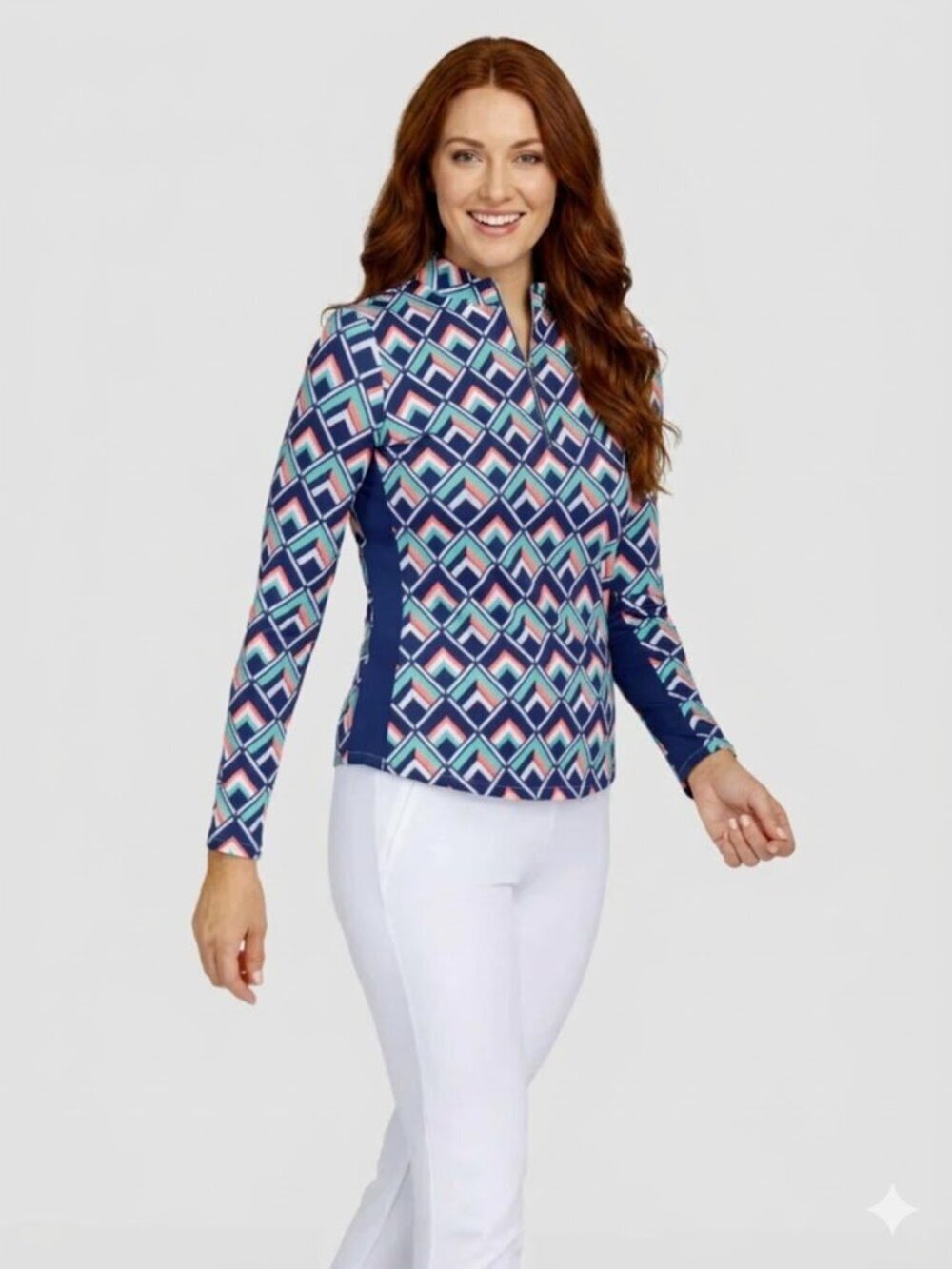Tail Activewear Long Sleeve Mock - WAI Gem Geo